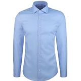 Seidensticker - Businessoverhemd - Middenblauw - Shaped 1/1 Kentkraag - Effen