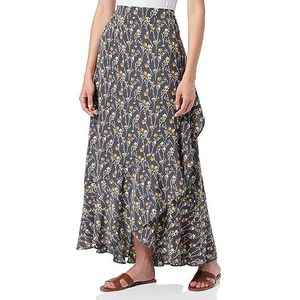 TILDEN Dames midirok met volant 37230911, grijs meerkleurig, S, grijs, meerkleurig., S