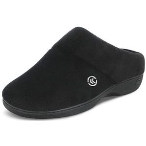 Isotoner A96035BLK8/9, Terry Slip in klomp, traagschuim, comfort en boogondersteuning, binnen/buiten Dames 38/39 EU