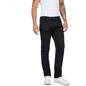 Replay Heren Straight Fit Jeans Grover Hyperflex Colour X-Lite, 040 Black, 31W / 32L