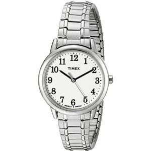 Timex Dames Easy Reader 30mm Horloge, Zilverkleurig/Zilver-toon/Wit/Exp/30mm, 30 mm, Gemakkelijk Reader Horloge