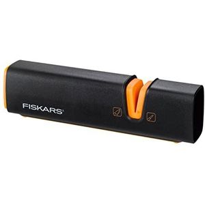 Fiskars Messenslijper voor scherpe stalen messen, keramische slijpsteen, zwart/oranje, Roll-Sharp, Edge, 1003098