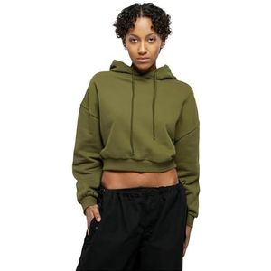 Urban Classics Dames cropped heavy hoodie hoodie, Summerolive, 5XL