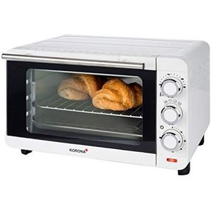 Korona 57004 Toaststoffen in wit, 14 liter mini-oven met uitneembare kruimelplaat, kleine oven, 1200, 14 liter