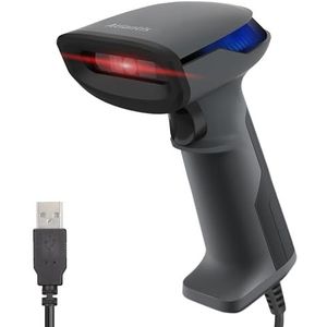 Atlantis A08-LD230P-2D barcodelezer, barcodelezer, scanner, 1D en 2D optische prof (640 x 480), 60 fps, leest van smartphone en display, farmaceutische code, USB-aansluiting, snelstartgids