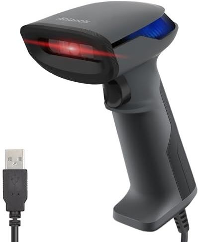 Atlantis A08-LD230P-2D barcodelezer, barcodelezer, scanner, 1D en 2D optische prof (640 x 480), 60 fps, leest van smartphone en display, farmaceutische code, USB-aansluiting, snelstartgids