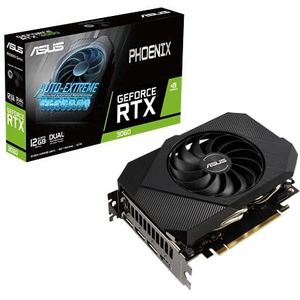 ASUS Phoenix NVIDIA GeForce RTX 3060 V2 Gaming grafische kaart (PCIe 4.0, 12 GB GDDR6 geheugen, HDMI, DisplayPort, Axial-tech Fan Design, Beschermende Backplate, Dubbele kogellagers, Auto-Extreme)