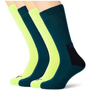 PUMA Heren Logo Block Crew Sock 4P, varsity green/lime combo, 39 EU