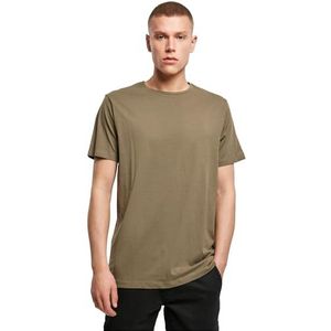 Build Your Brand T-shirt voor heren, ronde hals, olijfgroen, S