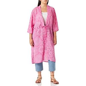 ONLY CARMAKOMA Gebreid damesvest, Super Roze/Aop: grafisch tegel, 52