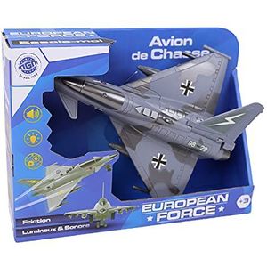 EUROPEAN FORCE - Gevechtsvliegtuig - Wrijvingsvoertuigen - 021171 - Grijs - Plastic - Militair - Kinderspeelgoed - Interventievoertuigen - 26 cm x 20 cm - Vanaf 3 jaar.