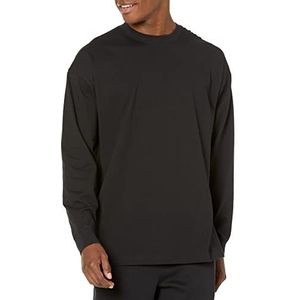 Amazon Essentials Heren 100% biologisch katoen oversized fit T-shirt met lange mouwen, zwart, 4X-Large Big Tall
