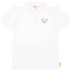 Steiff Poloshirt voor meisjes, korte mouwen, wit (bright white), 122 cm