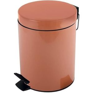 Cosmetica-emmer Sydney Terracotta rood prullenbak pedaalemmer afvalemmer - 3 liter - met uitneembare binnenemmer