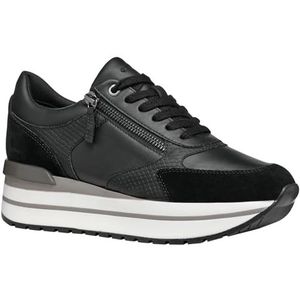 Geox D New Kency A Sneakers voor dames, zwart, 40 EU