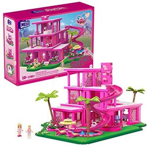 MEGA Barbie Dreamhouse, Huis met bouwstenen, minipoppetjes en accessoires, speelgoed +5 jaar (Mattel HPH26)