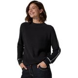 CECIL Turtle Sweater met Piping, zwart, S