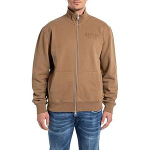 Replay Sweatjack voor heren, regular fit met ritssluiting, 989 Safari, L