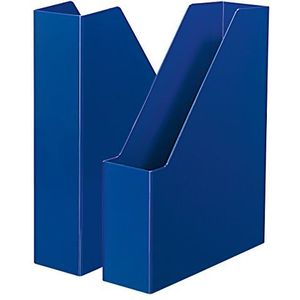 HAN Magazijnbestand i-Line – 2 stuks, elegante, moderne high-end magazijnbestand voor schriften, tijdschriften en mappen tot formaat A4/C4, blauw