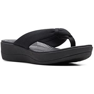 Clarks Arla Glison Flipflop voor dames, Zwarte textiel zwarte zool, 39 EU