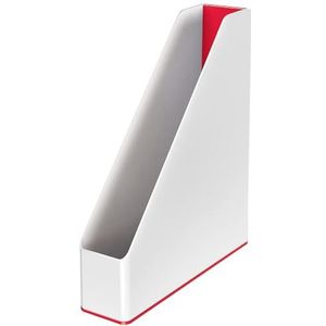 Leitz Wow A4 tijdschriftenbestand, tweekleurig wit/rood, verticale opbergdoos, 53621026