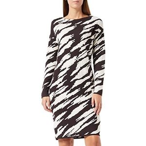 GERRY WEBER Dames 880027-35701 Jurk, bruin/ecru/wit patroon, 40