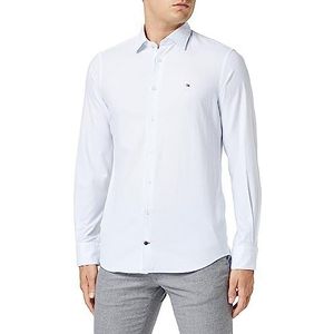 Tommy Hilfiger CL-W Dobby Print RF Shirt Wit/Lichtblauw, Wit/Lichtblauw, 44