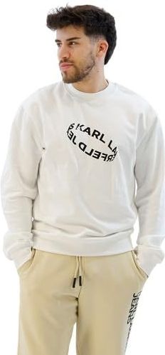 Karl Lagerfeld Jeans, Heren, Multi Ring Logo Sweat, Regular Fit, Wit, XS