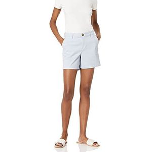 Amazon Essentials Dames Mid-Rise Slim-Fit 5 Inch Binnenbeenlengte Khaki Short (Verkrijgbaar in Rechte en Curvy Fits), Lichtblauw, 0