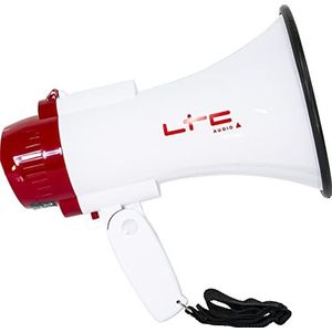 MEGA20W - LTC - 20W oplaadbare megafoon met handvat en mogelijkheid om berichten op te nemen - Wit & Rood