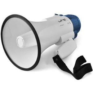 MEGA20W - LTC - 20W oplaadbare megafoon met handvat en mogelijkheid om berichten op te nemen - Wit & Rood