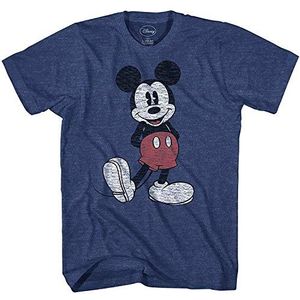 Disney T-shirt voor heren met full size Mickey Mouse, verweerde look, 3X