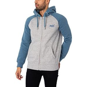 Superdry Sweatshirt met ritssluiting voor heren, Athletic Grey Marl/Bluestone Marl, XL