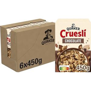 Quaker Cruesli Chocolade, Doos 6 stuks x 450 g