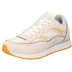 Woden Low Hailey Sneakers voor dames, natuurlijk wit oranje, 37 EU