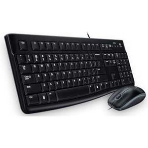 Logitech MK120 Bedraad Toetsenbord- en Muiscombinatie voor Windows, Pan Nordic QWERTY indeling - Zwart