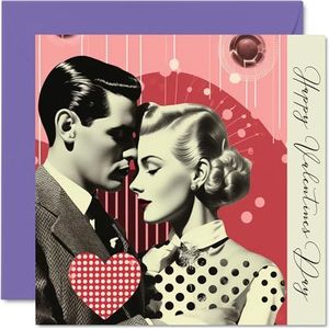 Valentijnskaart voor hem - Stijlvolle liefde - Valentijnskaart voor haar, romantische Valentijnsdagkaart voor vriend, echtgenoot, vriendin, vrouw, partner verloofde, 145 mm x 145 mm seizoensgebonden