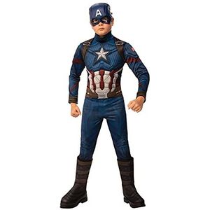 Rubie's Officieel luxe kostuum Captain America, Avengers Endgame, kindermaat M, 5-7 jaar, lichaamslengte 132 cm
