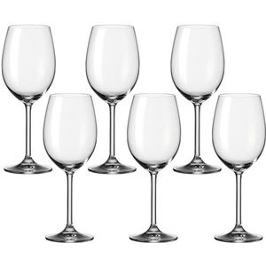 LEONARDO HOME Daily, rode wijnglas in basic-stijl, rode wijnbeker met steel en 460 ml inhoud, 6-delig, glas, 6 stuks (1 stuk), 6 stuks