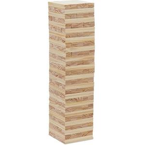 Relaxdays XXLvallende toren - 49 cm - wiebeltoren hout - stapelspel - 300 houten blokjes