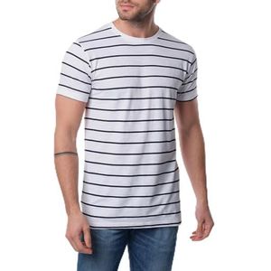 HOPENLIFE Shoji T-shirt voor heren, korte mouwen, gestreept, marineblauw, M, Marine., M