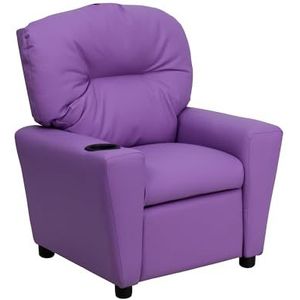 Flash Furniture Hedendaagse kinderfauteuil met bekerhouder, hout, lavendel vinyl, 66,04 x 53,34 x 53,34 cm