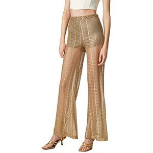 Koton Dames Ajore wijde pijpen elastische taille broek shorts, brons (BRN), XL, Brons(brn), XL