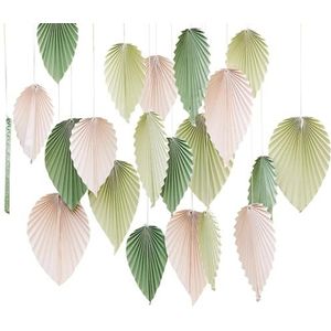 Ginger Ray MIX-500 Achtergrond Papier Palm Speer Fans-Crème & Salie, Crème