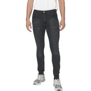 Trendyol Skinny jeans voor heren, normale taille, antraciet, 33, Antraciet, 33W