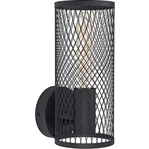 EGLO Wandlamp Redcliffe, 1-lichts industriele muurlamp, lamp wand binnen voor woonkamer en hal, wandverlichting van zwart metaal, E27 fitting