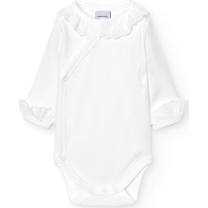 BABIDU Crossover-babybody met lange mouwen, 100% katoen, kanten uitsnijding, babybody voor pasgeborenen en premature baby's, eerste dragen, zachte en hypoallergene stof, uniseks kleding voor baby's