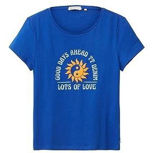 TOM TAILOR Denim Dames T-shirt met print, 14531 - Shiny Royal, XS