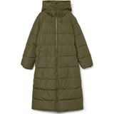 Vmelanor - Jas - Lang - Met Capuchon - Gequilte Detail - Polyester Vulling