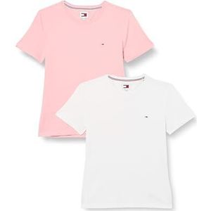 Tommy Jeans T-shirt voor dames, Wit/Roze, XXS